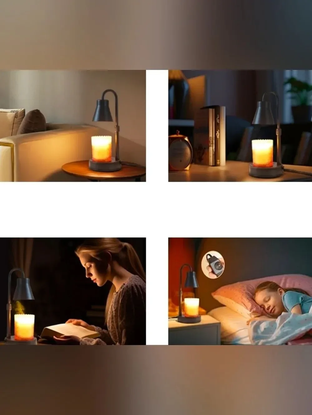 🔸️NIB Black Metal Adjustable Electric Candle Warming Lamp